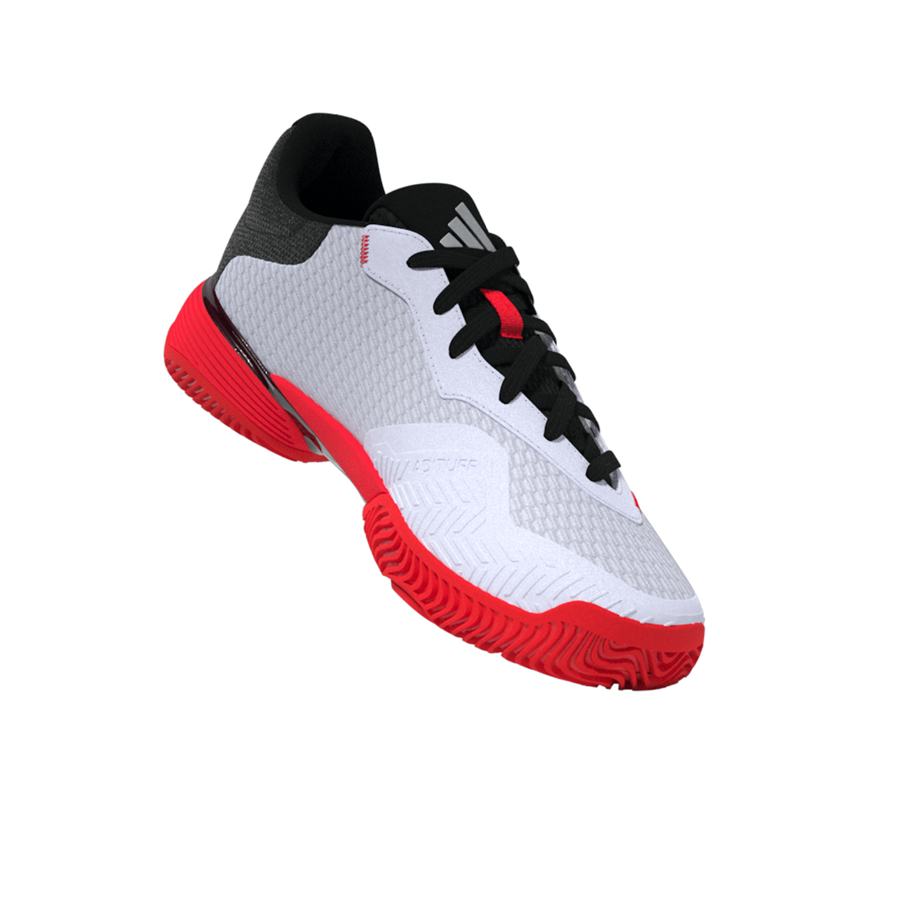 Adidas Barricade K Kids Tennis Shoes: White/Black/Red
