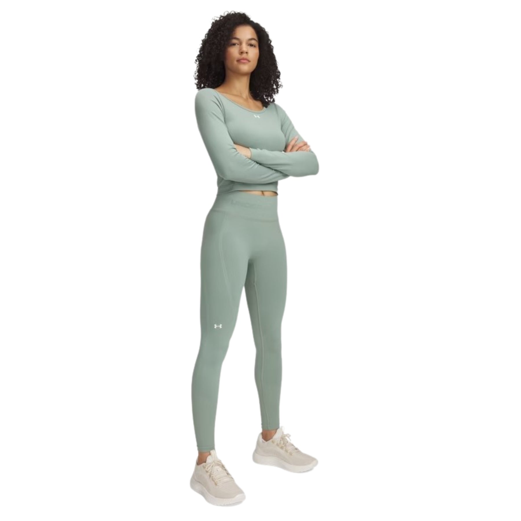 Under Armour Womens Train Seamless Leggings 2025: Silica Green/White