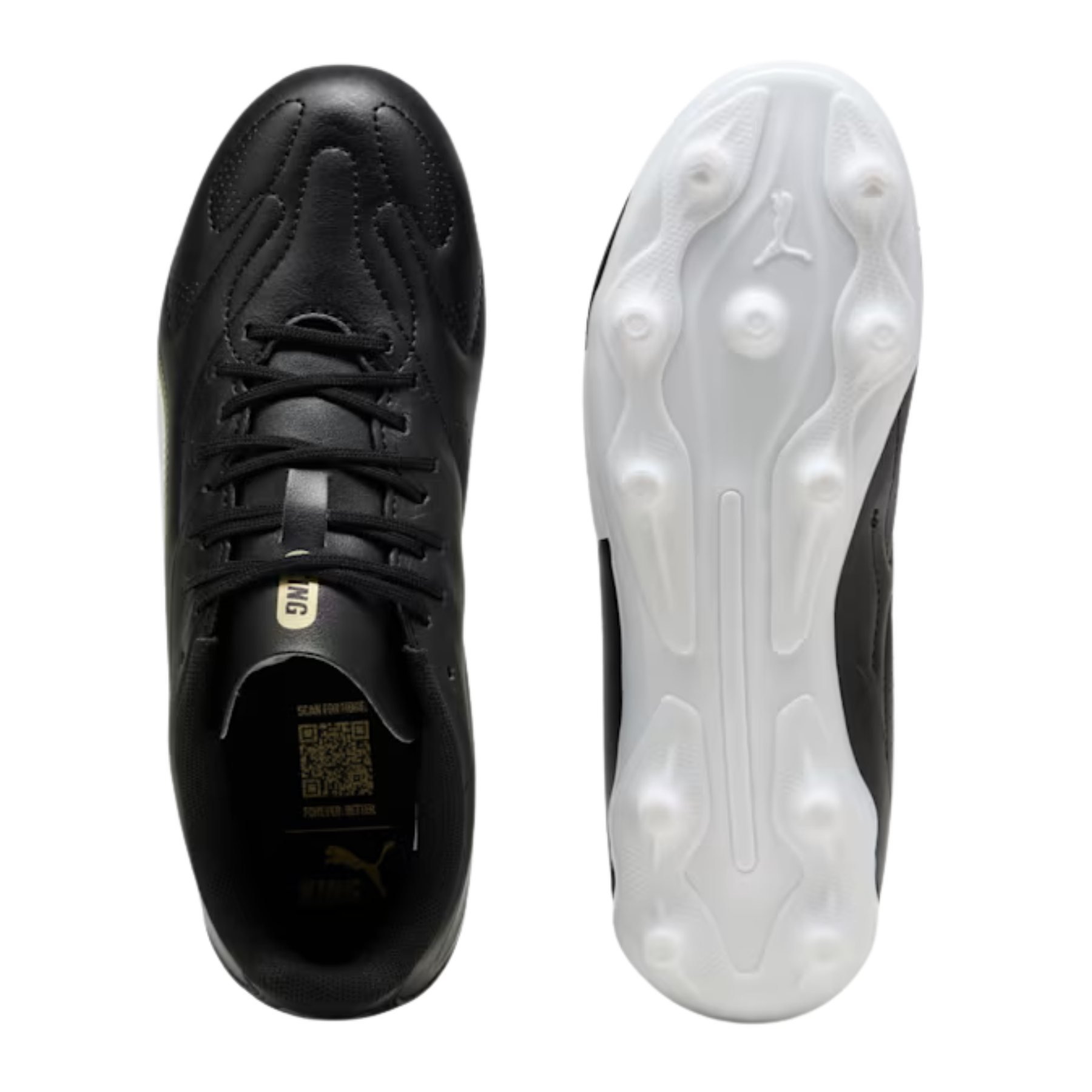 Puma King 20 Play FG Football Boots: Black/White