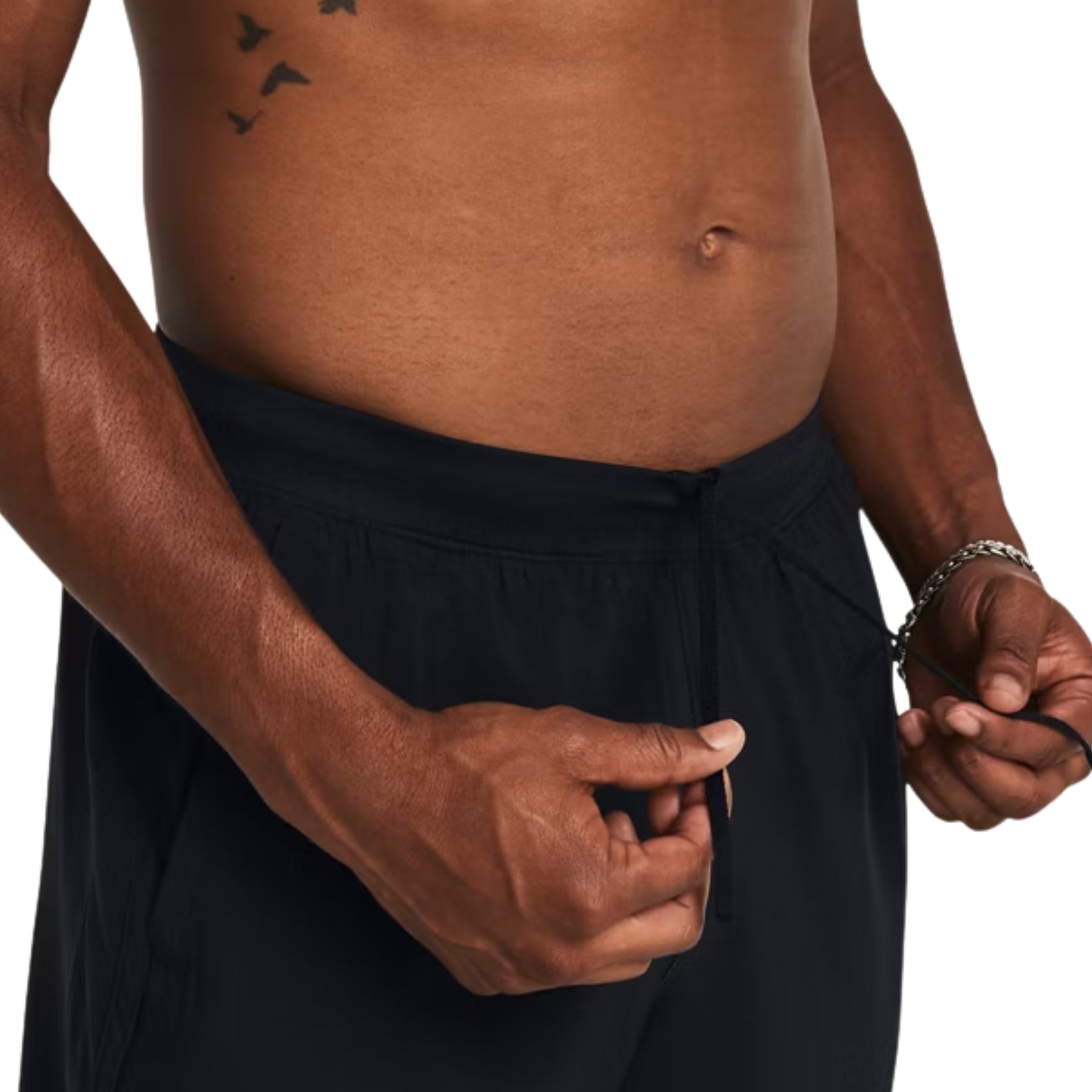 Under Armour Mens Launch Running Shorts: Black/White/Reflective