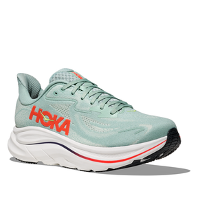 Hoka Clifton 10 Men's Running Shoes: Sage/Neon Flame