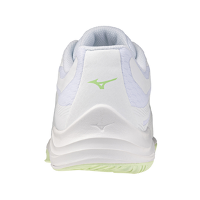 Mizuno Lightening Select Women's Netball Shoes: White/Aqua Grey/Ambrosia