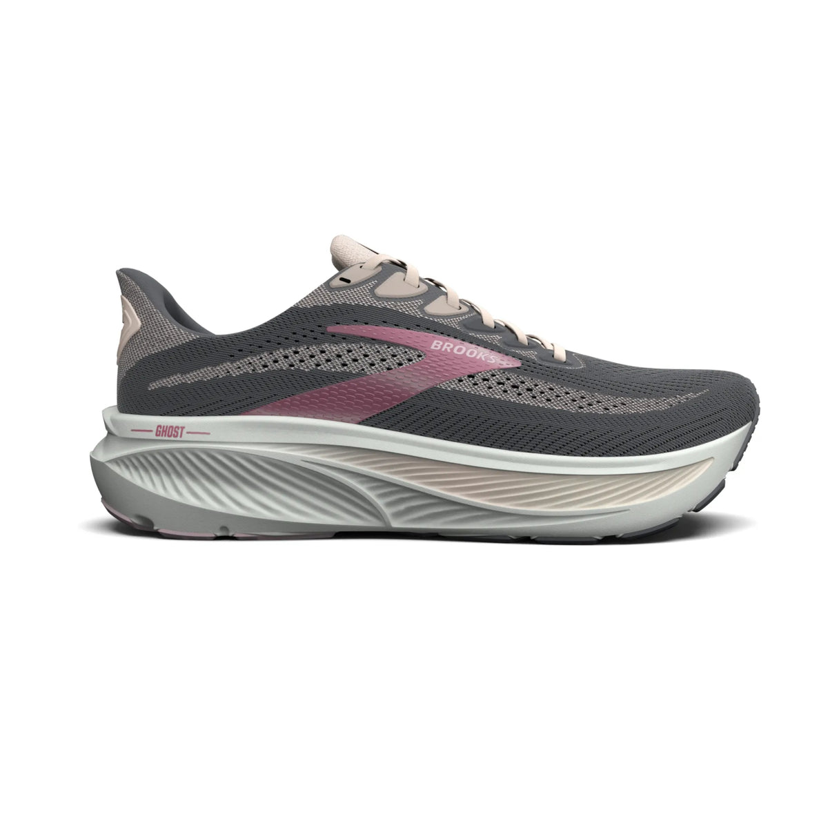 Brooks Ghost 17 Womens Running Shoes: Poppy Seed/Pink/Bluewash