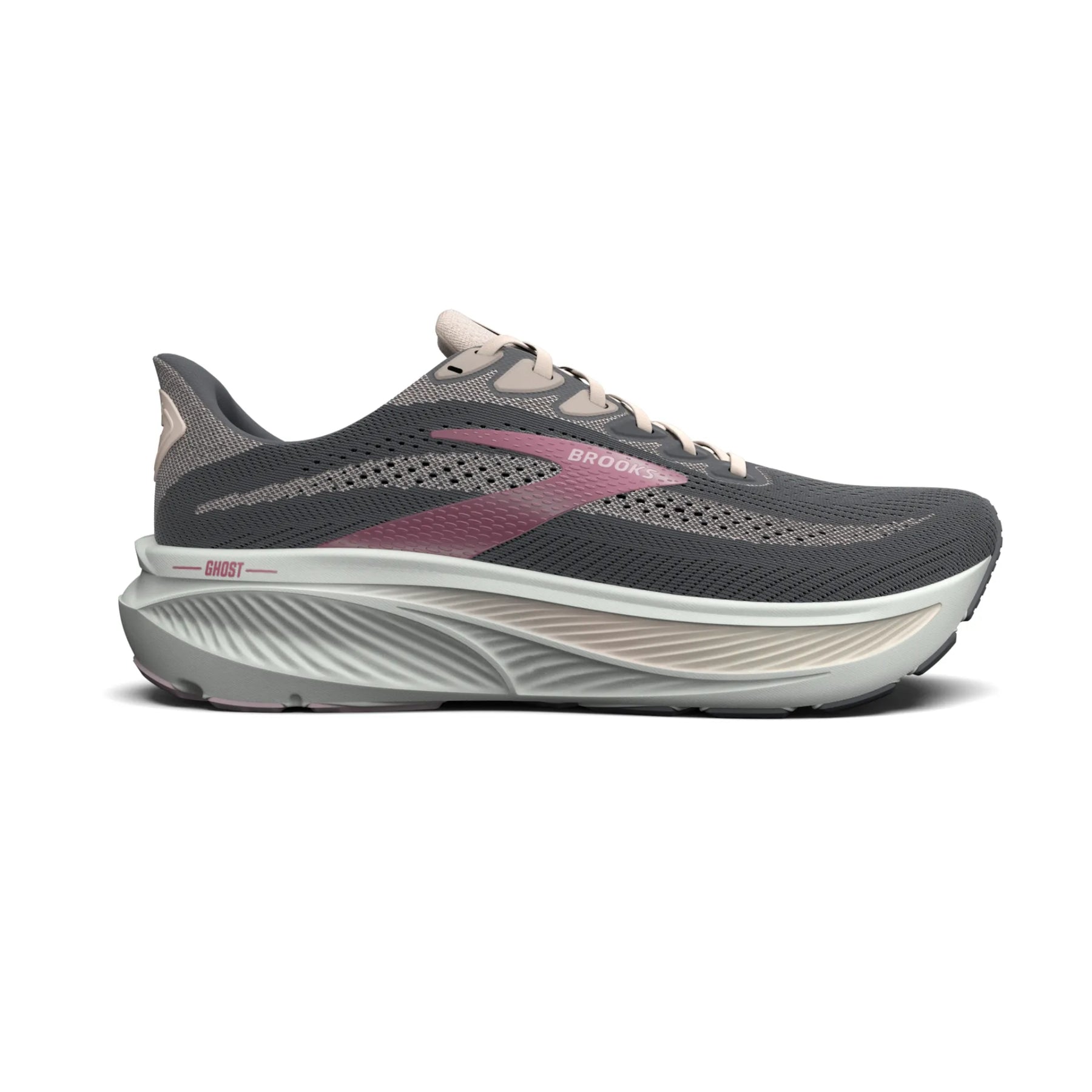 Brooks Ghost 17 Womens Running Shoes: Poppy Seed/Pink/Bluewash
