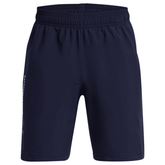 Under Armour Tech Woven Wordmark Junior Shorts: Midnight Navy/White