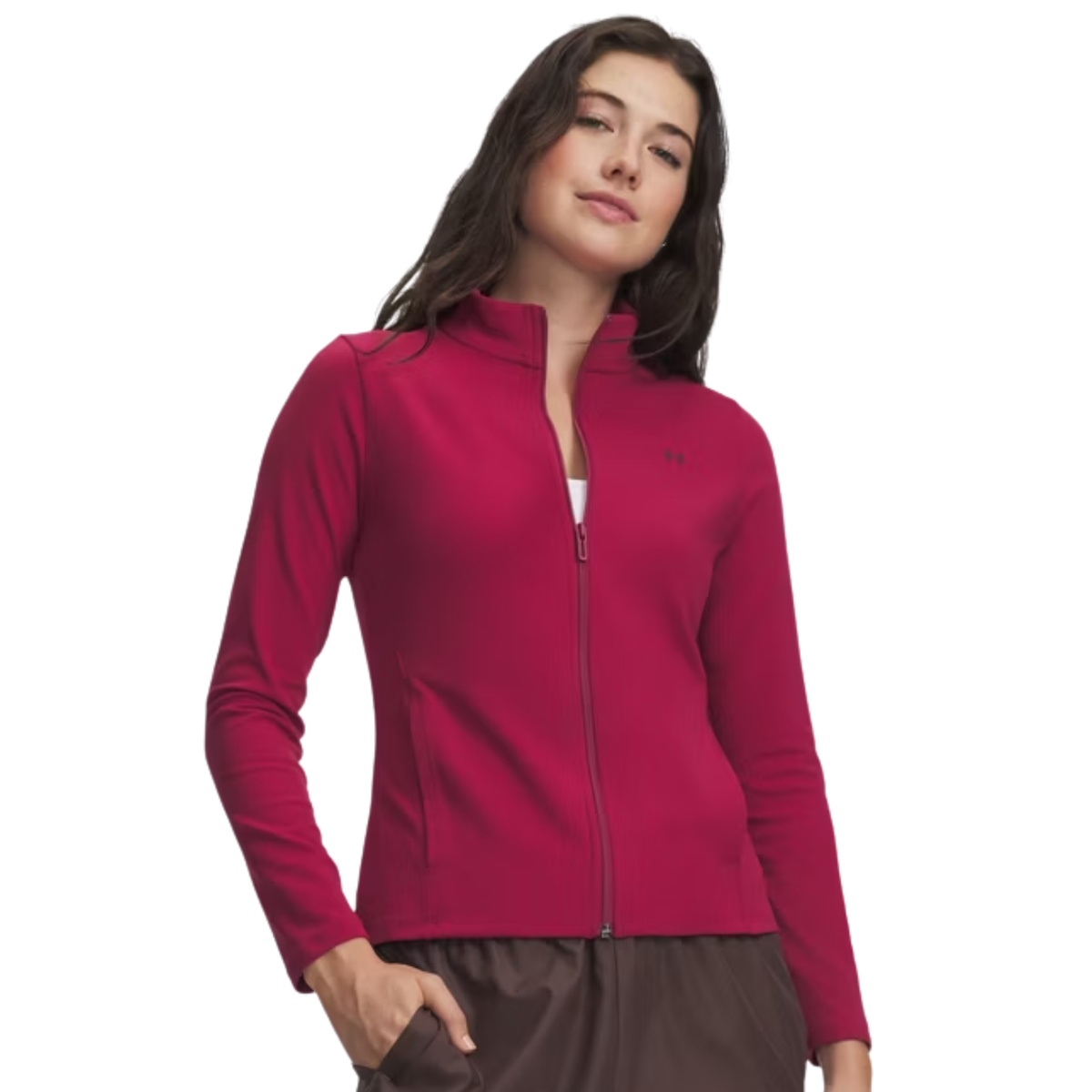 Under Armour Motion Full Zip Women's Top: Claret/Ox Blood