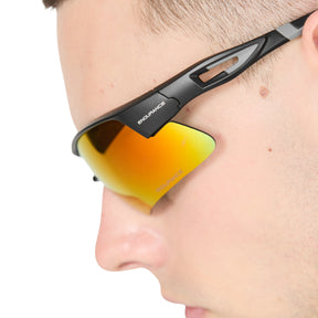 Endurance Jacque Half-Frame Sports Glasses: Black