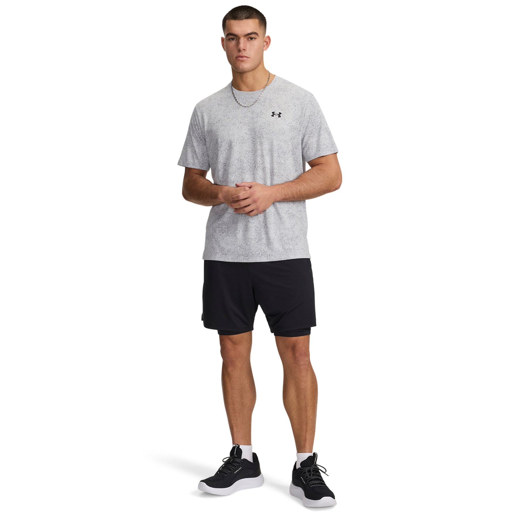 Under Armour Men's Tech Vent  2in1 Shorts: Black/Castlerock