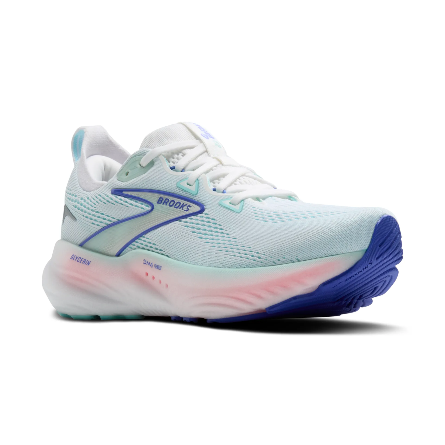 Brooks Glycerin 22 Women's Running Shoes: White/Limpet Shell/Amparo Blue