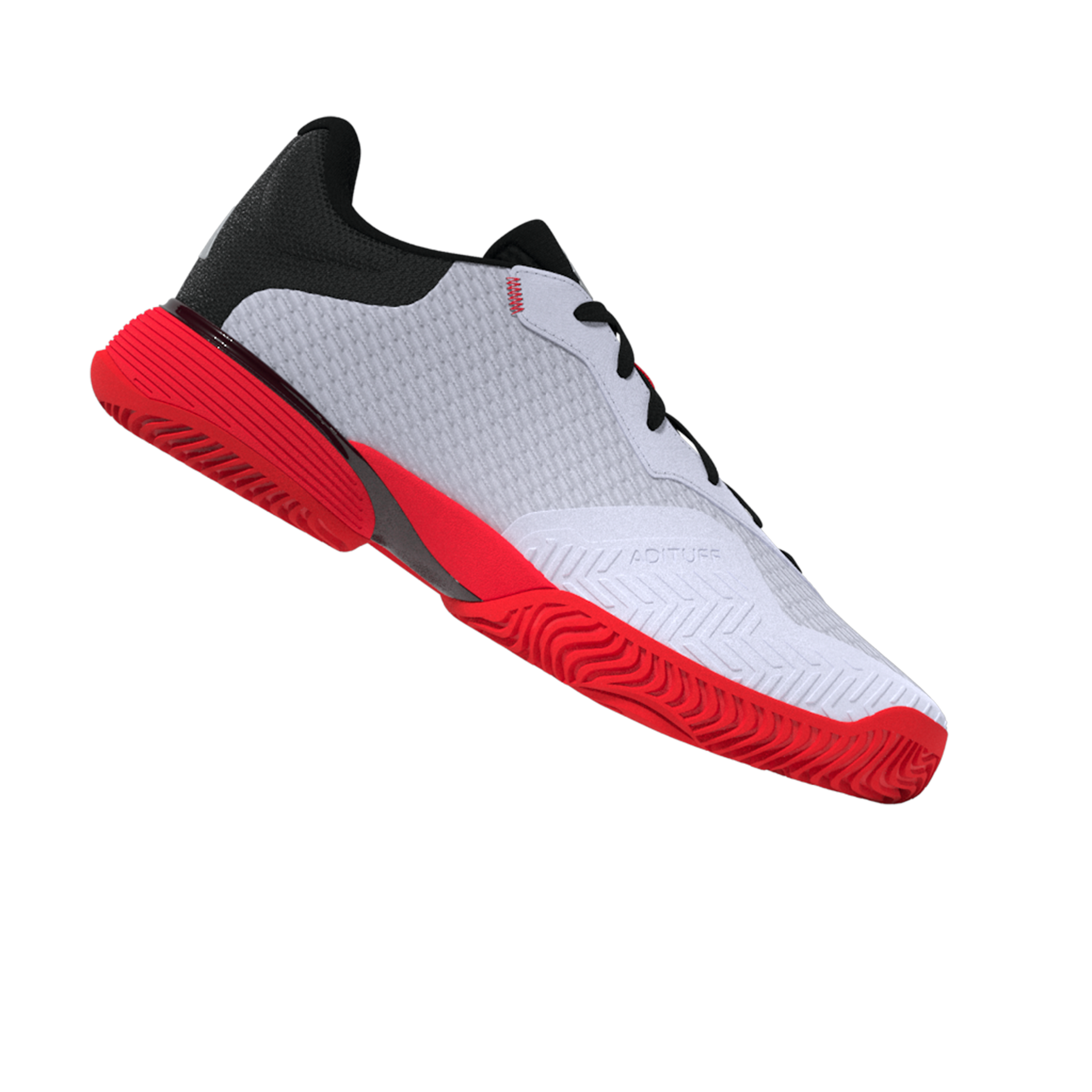 Adidas Barricade K Kids Tennis Shoes: White/Black/Red