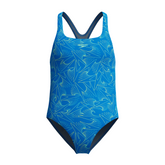 Speedo Girls Hyperboom Allover Medalist Swimsuit: Blue