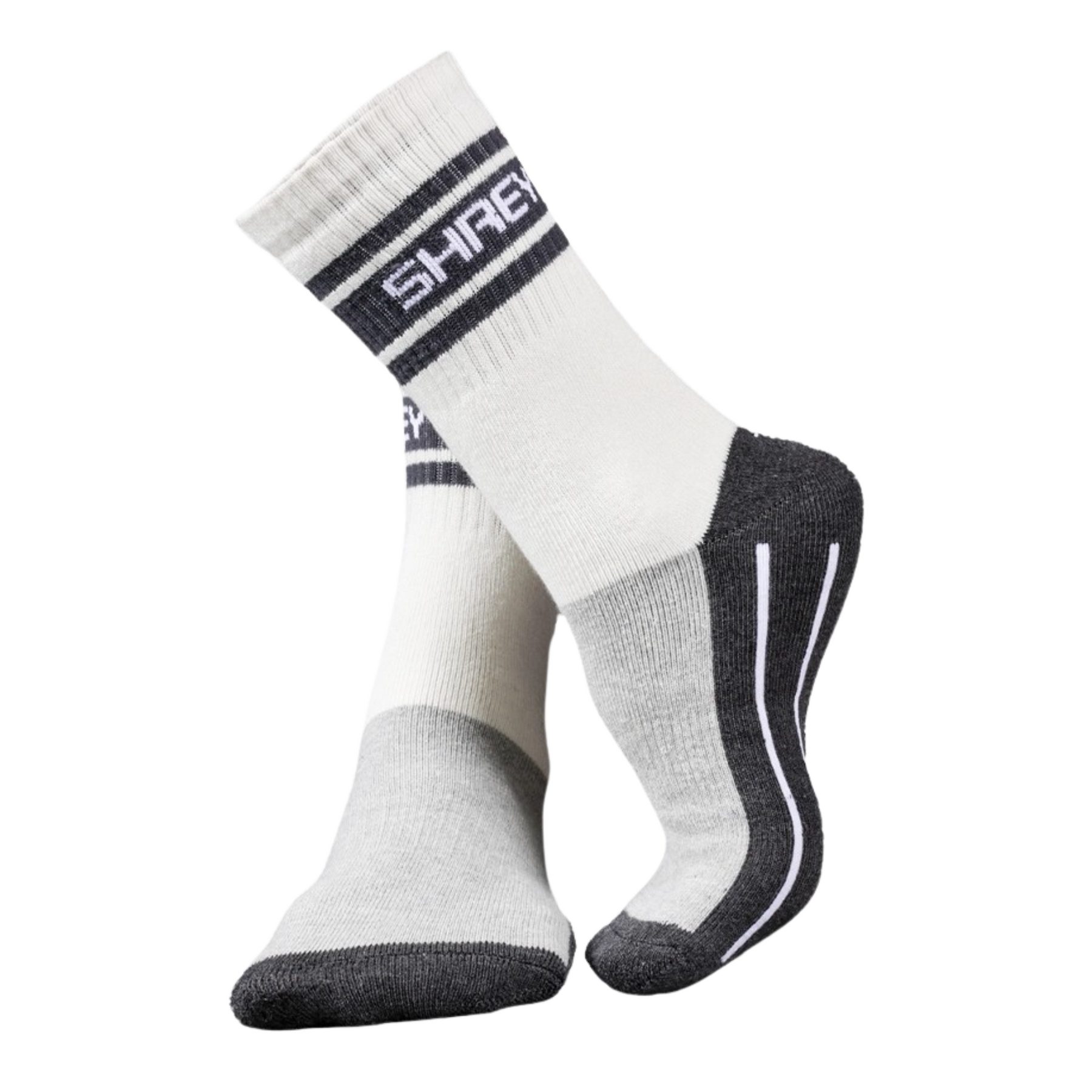Shrey Elite Double Layer Socks (Pack of Two): Grey/White