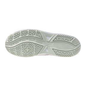 Mizuno Cyclone Speed Junior Netball Shoes: White/Black/Frozen Emerald