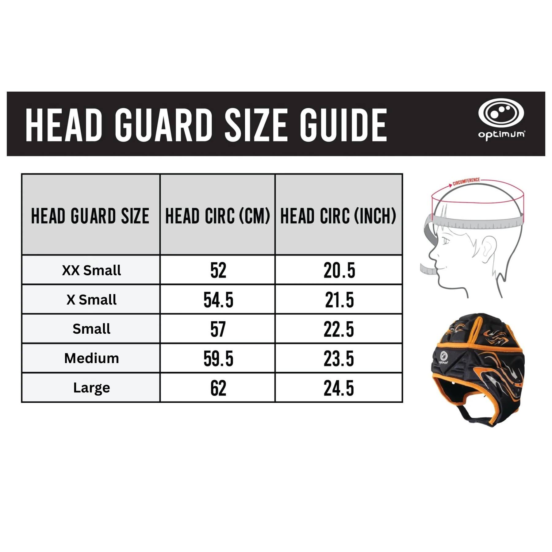 Optimum Inferno Rugby Head Guard: Black/Orange
