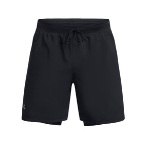Under Armour Mens Launch Run 7inch 2-in-1 Running Shorts: Black/Reflective