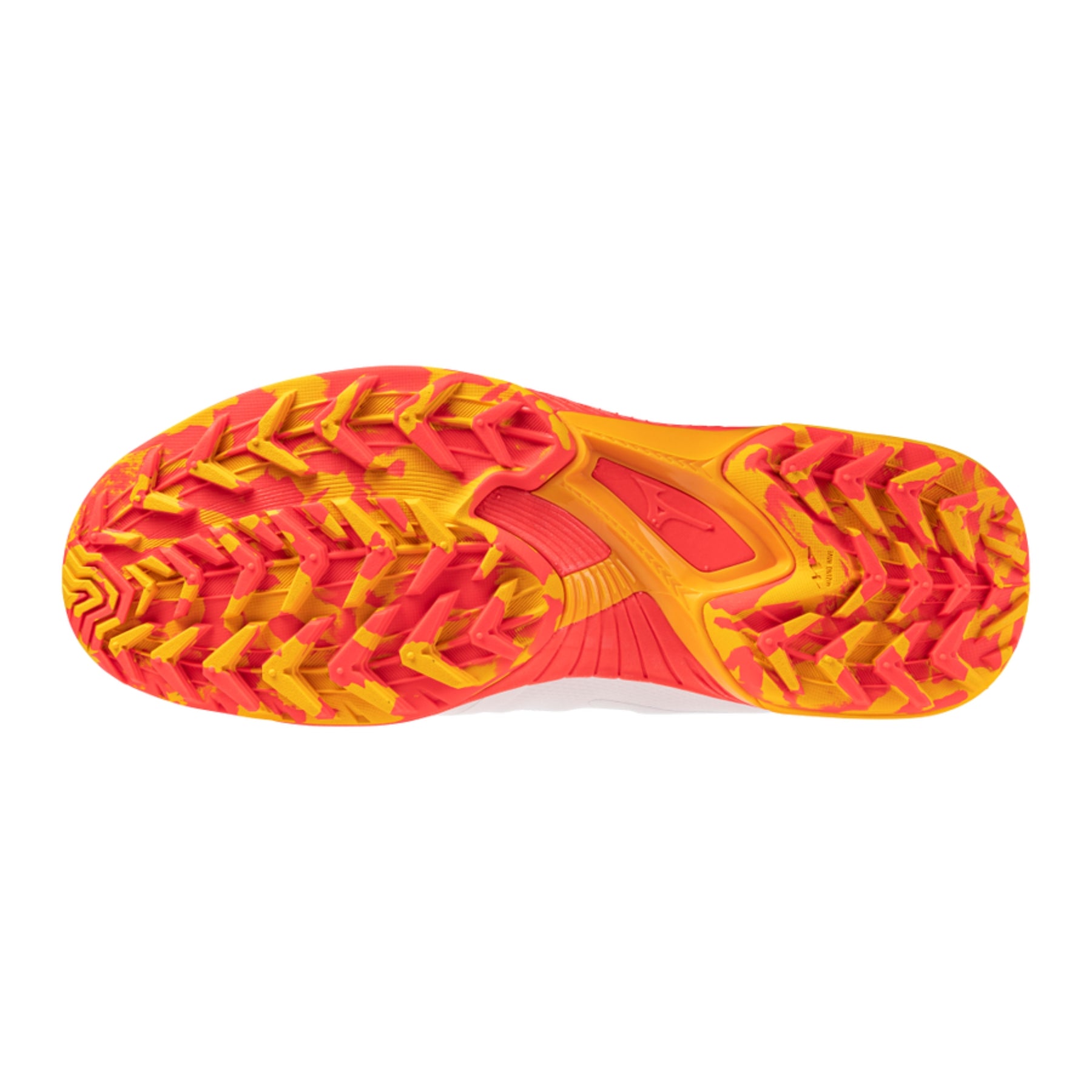 Mizuno Wave Panthera 2 Astro Hockey Shoes: White/Fiery Coral/Citrus