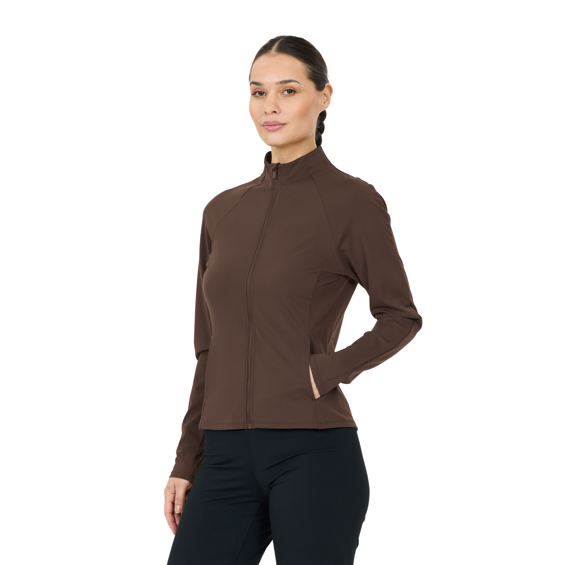Athlecia Emarri Women's Full Zip Sweatshirt: Chocolate Torte