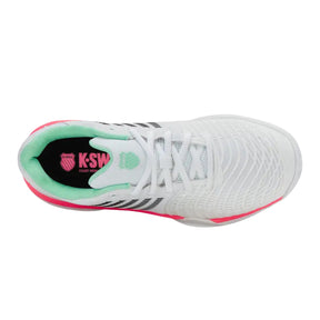 K Swiss Express Light 3 Clay Womens Tennis Shoes: White/Mint/Pastel Pink