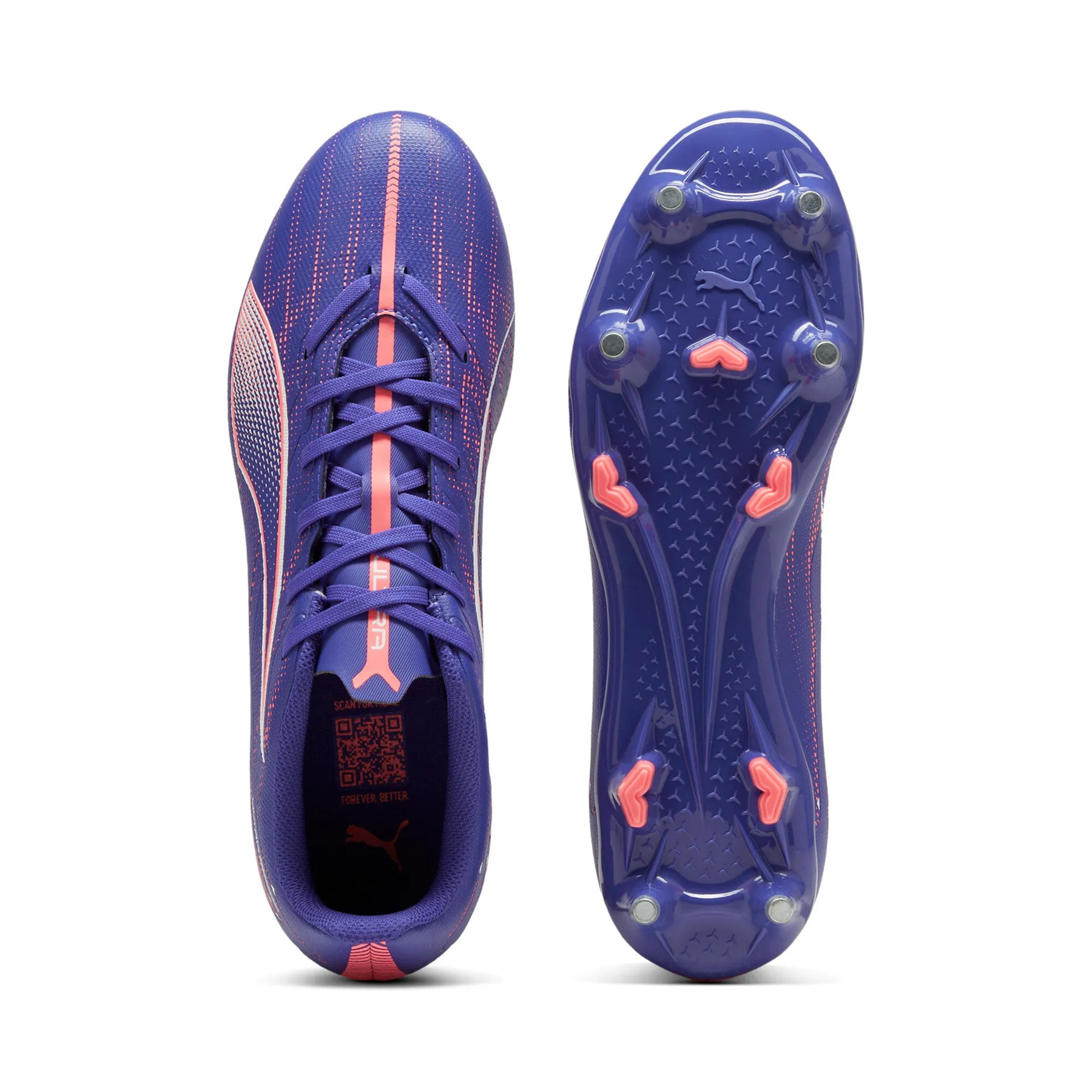 Puma Ultra 5 Play MXSG Football Boots: Lapis Lazuli/White/Sunset Glow
