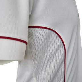 Salamander Polyester Cricket Shirt: Maroon Trim