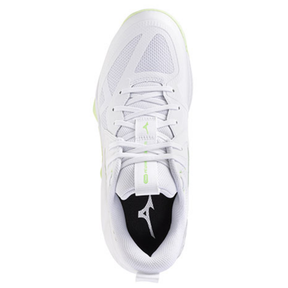 Mizuno Wave Momentum Pro Women's Netball Shoes: White/Aqua Grey/Ambrosia