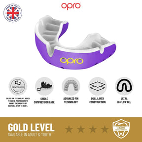 Opro Gold Self-Fit Junior Mouthguard: Black/Gold