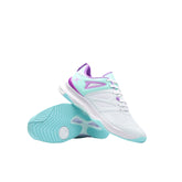 Gilbert Impact Womens Netball Shoes: White/Aqua/Purple