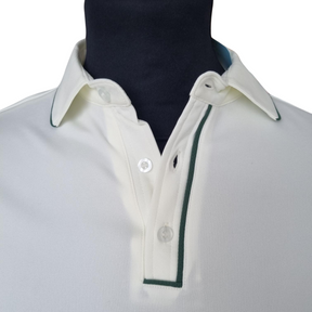 Salamander Polyester Cricket Shirt: Green Trim