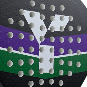 Y1 Panna Padel Racket: Black/Green/Purple