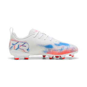 Puma Future 8 Play FG/AG Junior Football Boots: Puma White/Black/Glowing Red