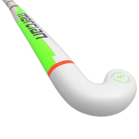 Mercian Genesis FG100 Low Junior Hockey Stick: White/Neon Green