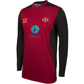 Cookham Dean CC Mens T20 Long Sleeve Shirt: Maroon/Black