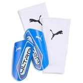 Puma Ultra Light Sleeve Football Shin Pads: Ultra Blue/White/Glowing Red