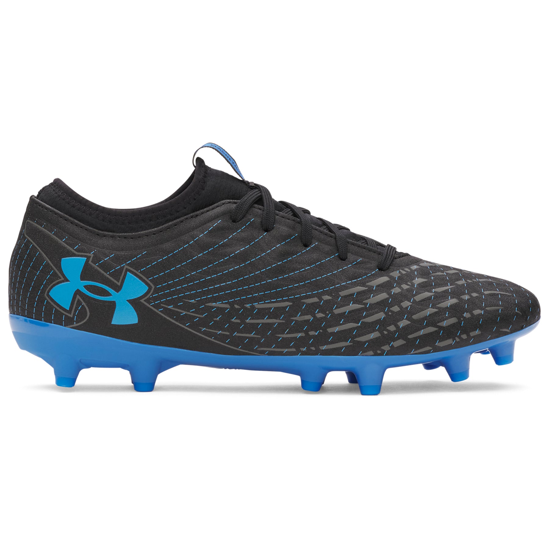 Under Armour Magnetico Select 5 FG Football Shoes: Black/Castlerock/Blue