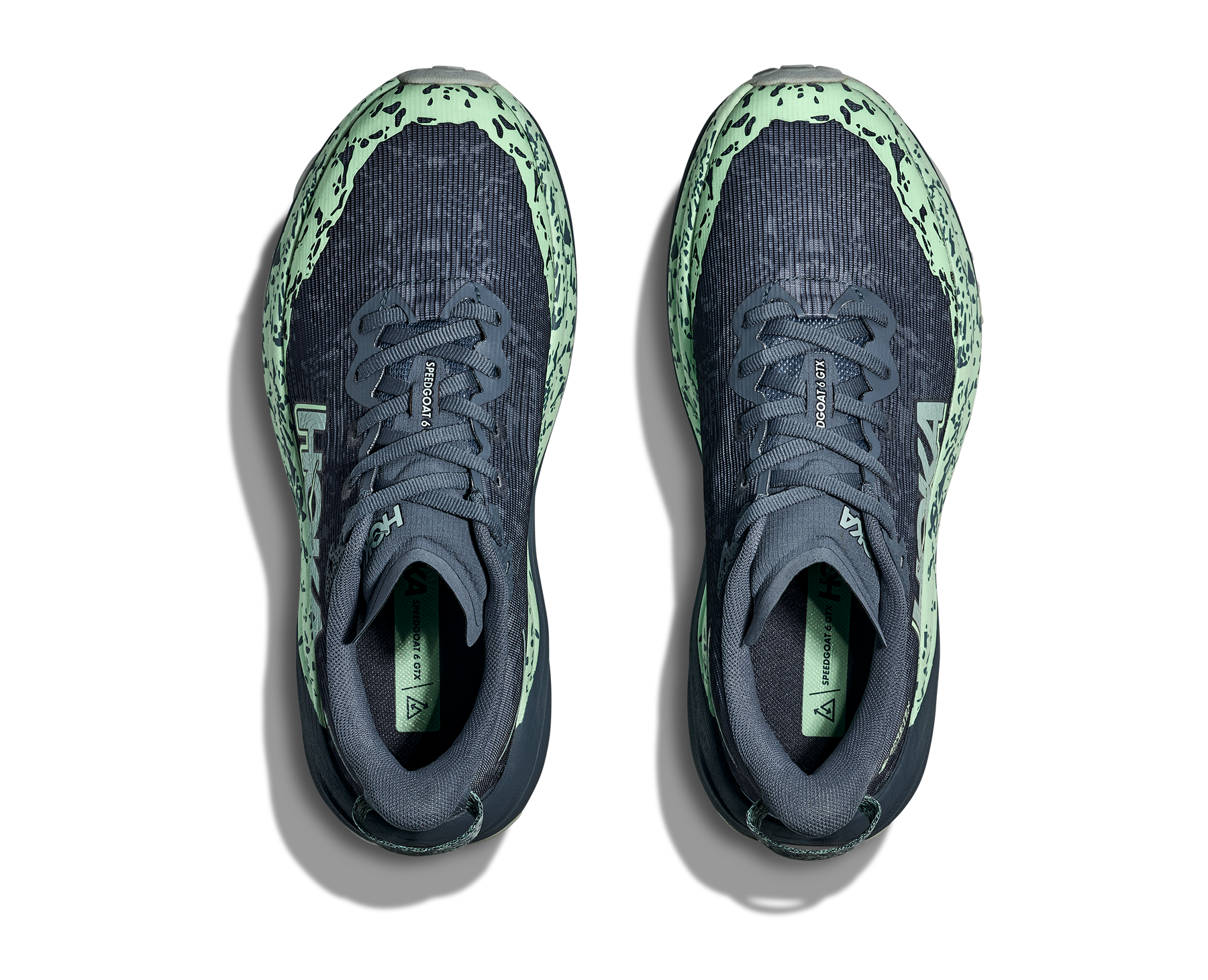 Hoka Speedgoat 6 GTX Womens Running Shoes: Thunder Cloud/Mint Fluorite - 8