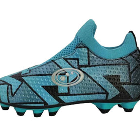 Optimum Aztec Laceless Moulded Stud Kids Football Boots: Ice Blue