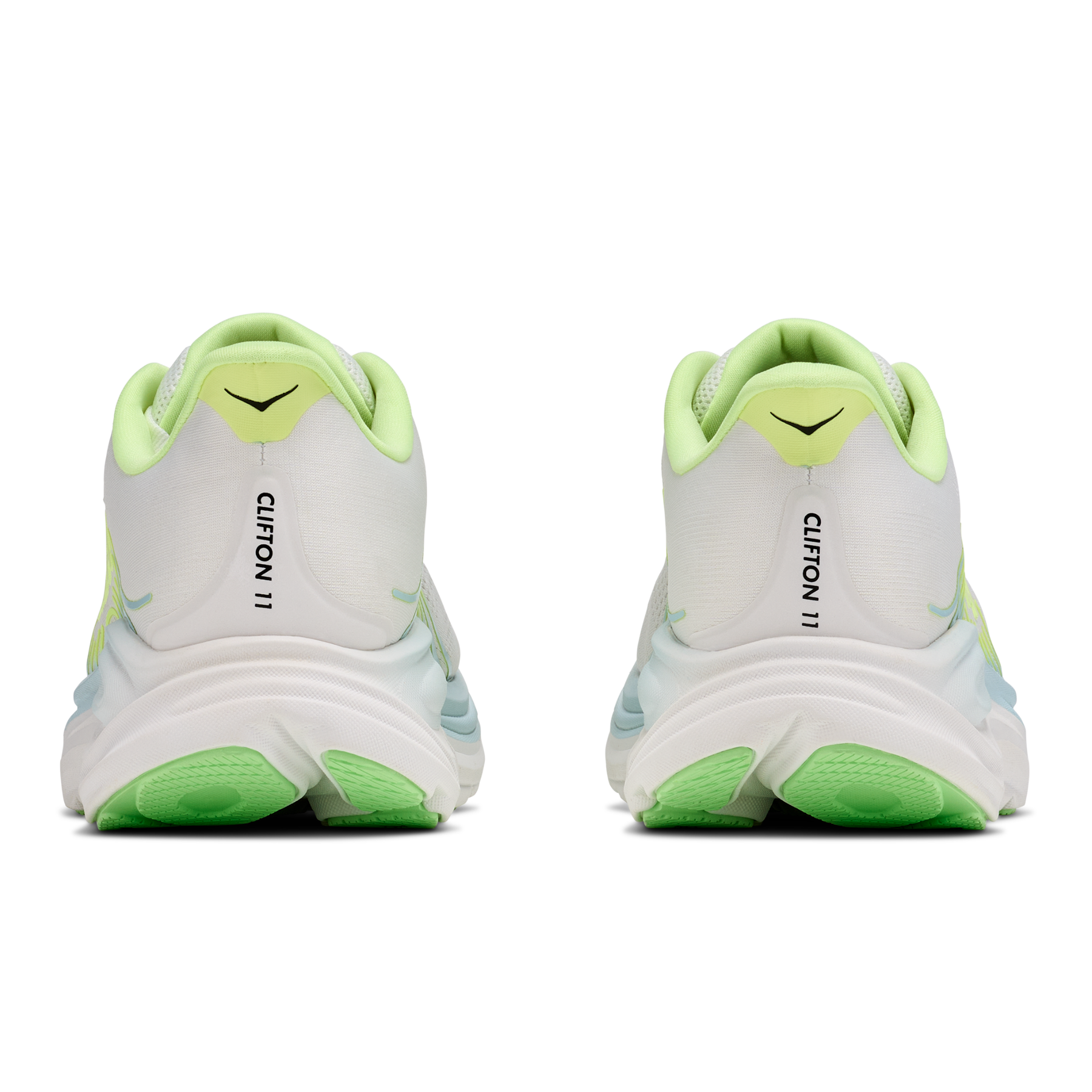 Hoka Clifton 11 Women's Running Shoes: Frost/Neon Yuzu