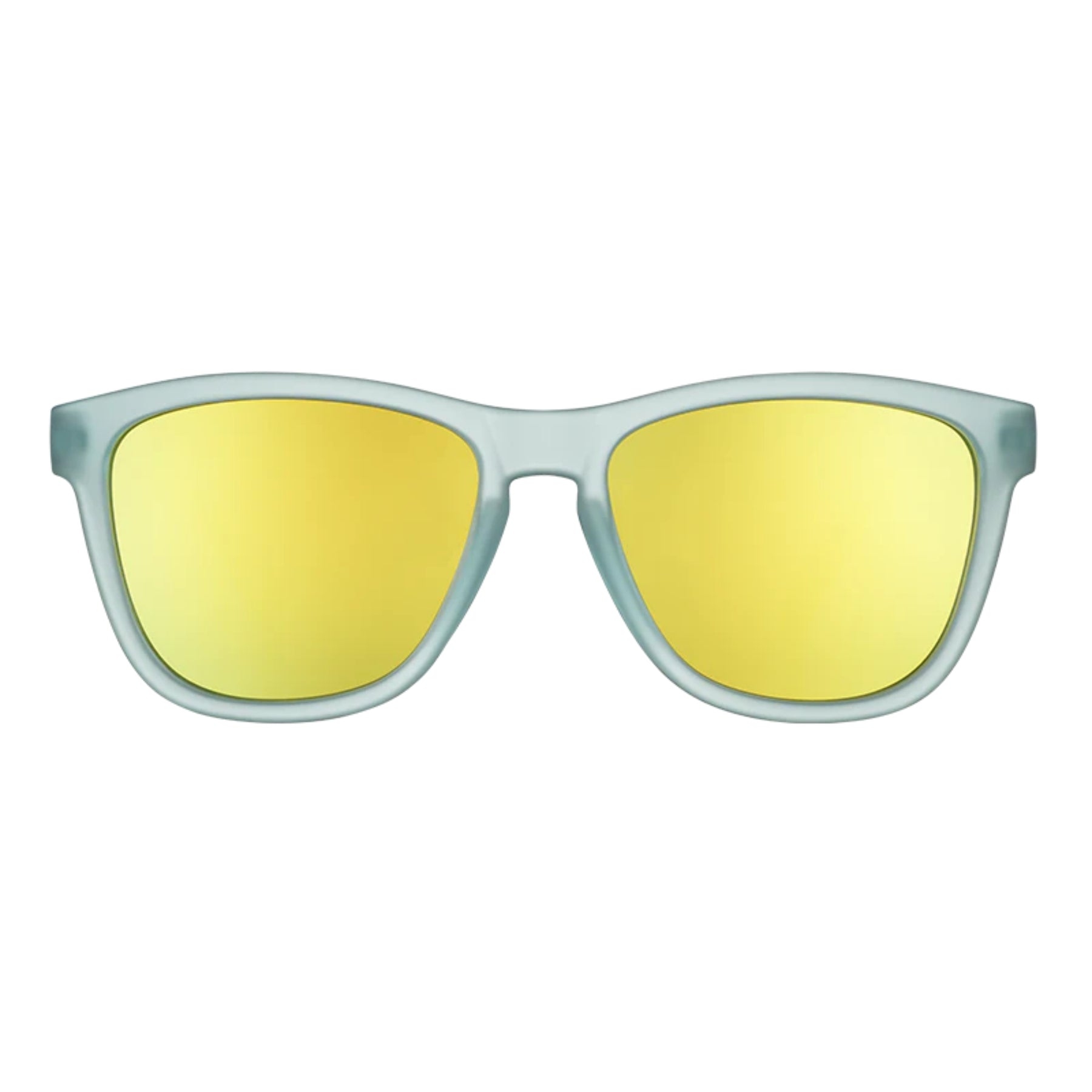 Goodr Sun Wizard Sunglasses Yellow Reflective Polarised Lenses: Blue Frame