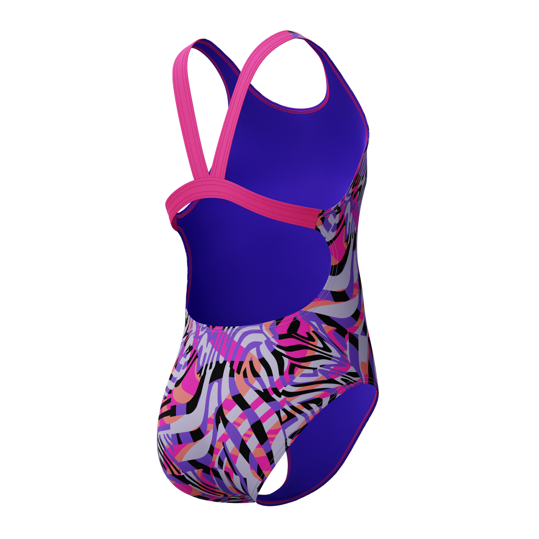 Speedo Girls Digital Allover Leaderback Swimsuit: Pink