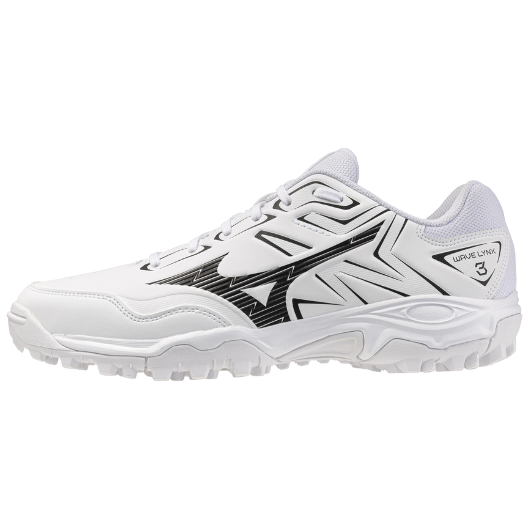 Mizuno Wave Lynx 3 Astro Hockey Shoes: White/Black