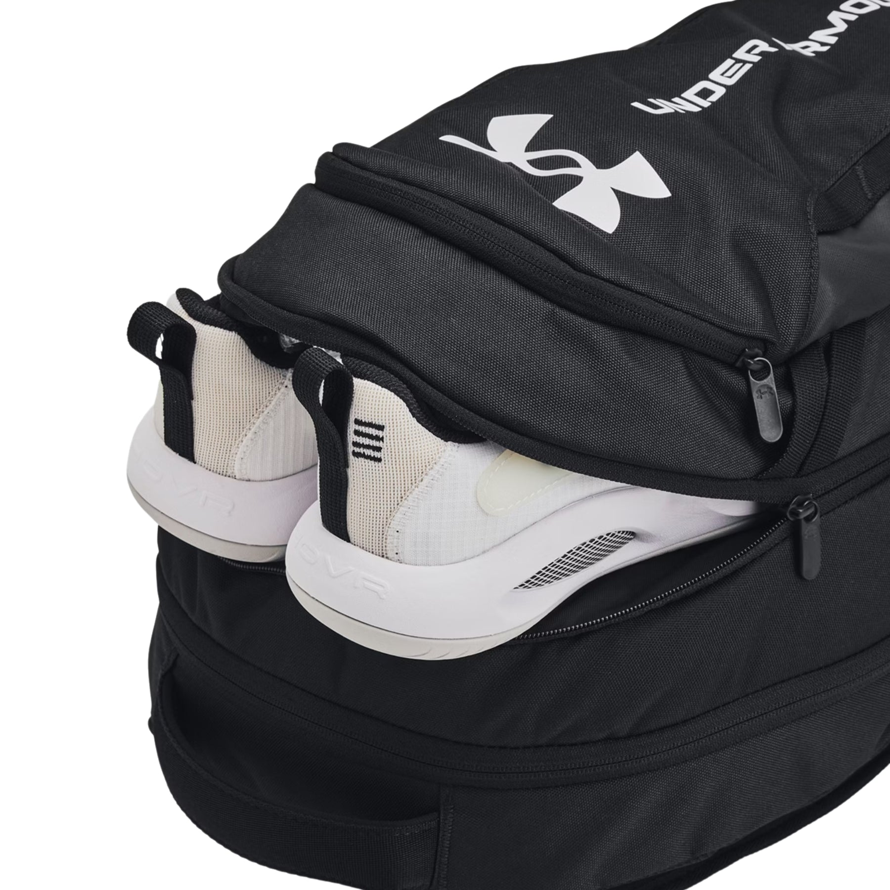 Under Armour Hustle 6.0 Backpack: Black/White