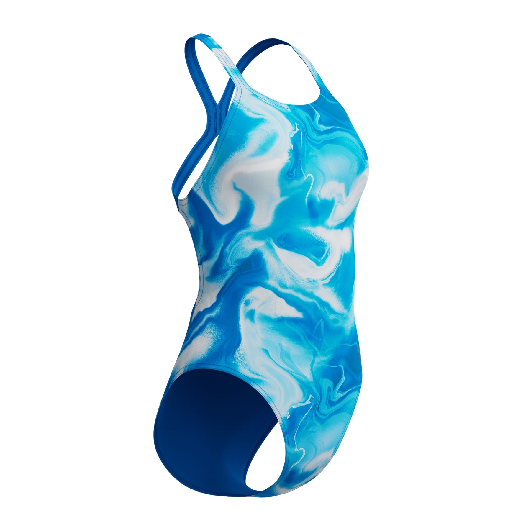 Speedo Women's Printed Powerback Swimsuit: Blue