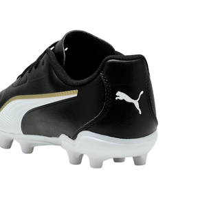 Puma King 20 Play FG Junior Football Boots: Black/White