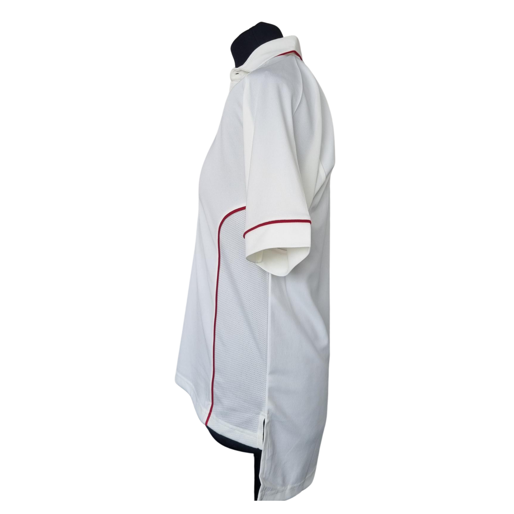 Salamander Polyester Cricket Shirt: Maroon Trim