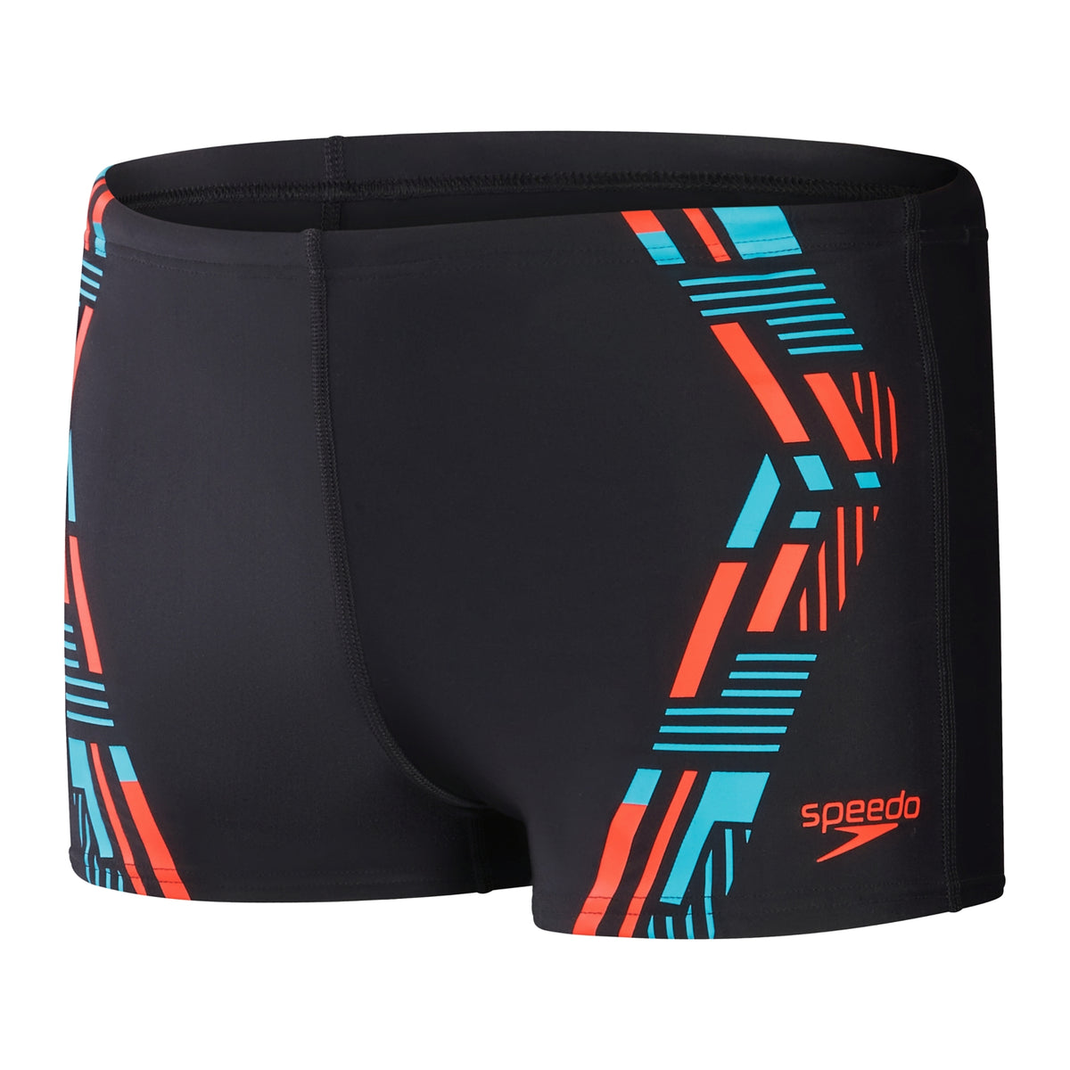 Speedo Mens Tech Panel Aquashort: Black/Orange