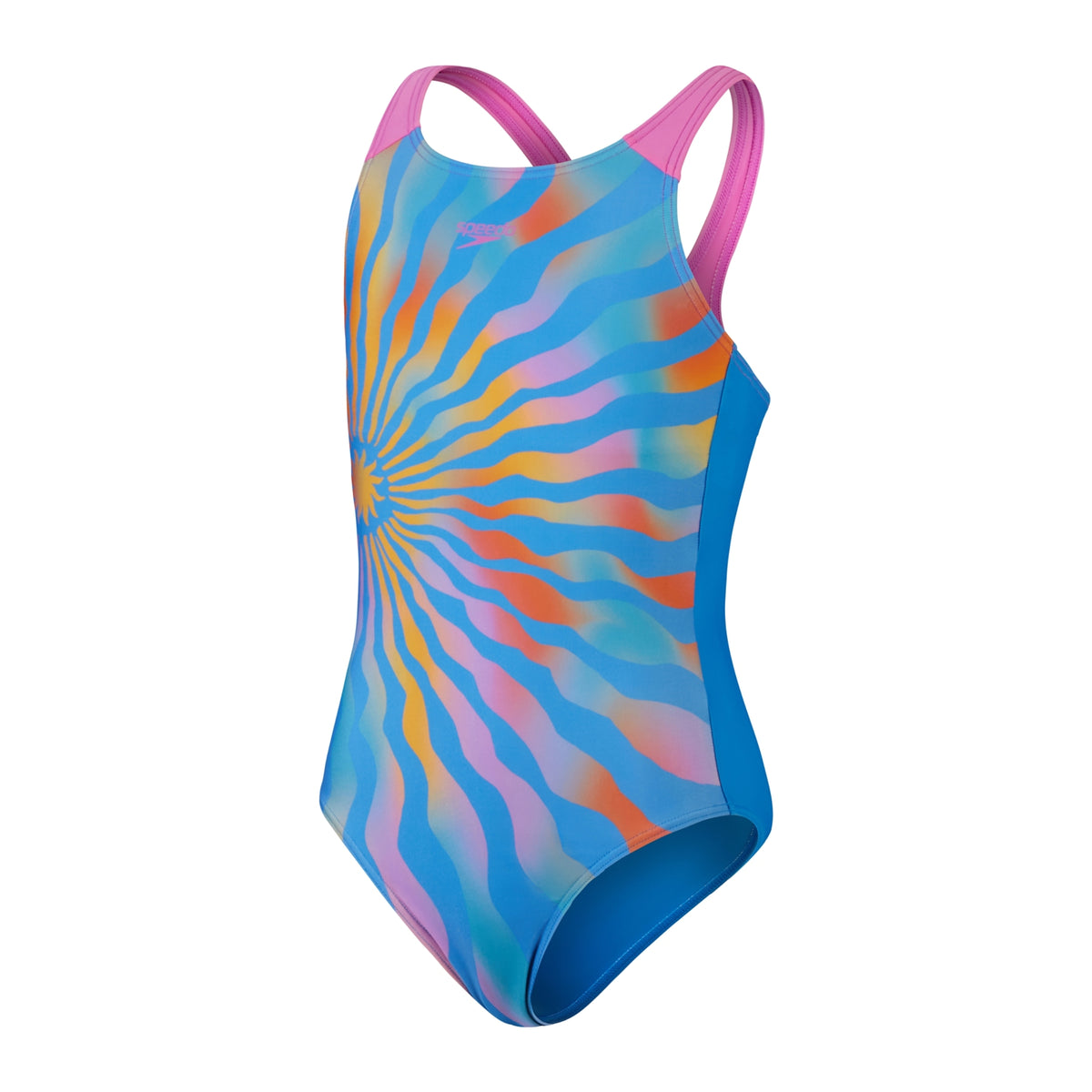 Speedo Girls Printed Pulseback Costume: Blue