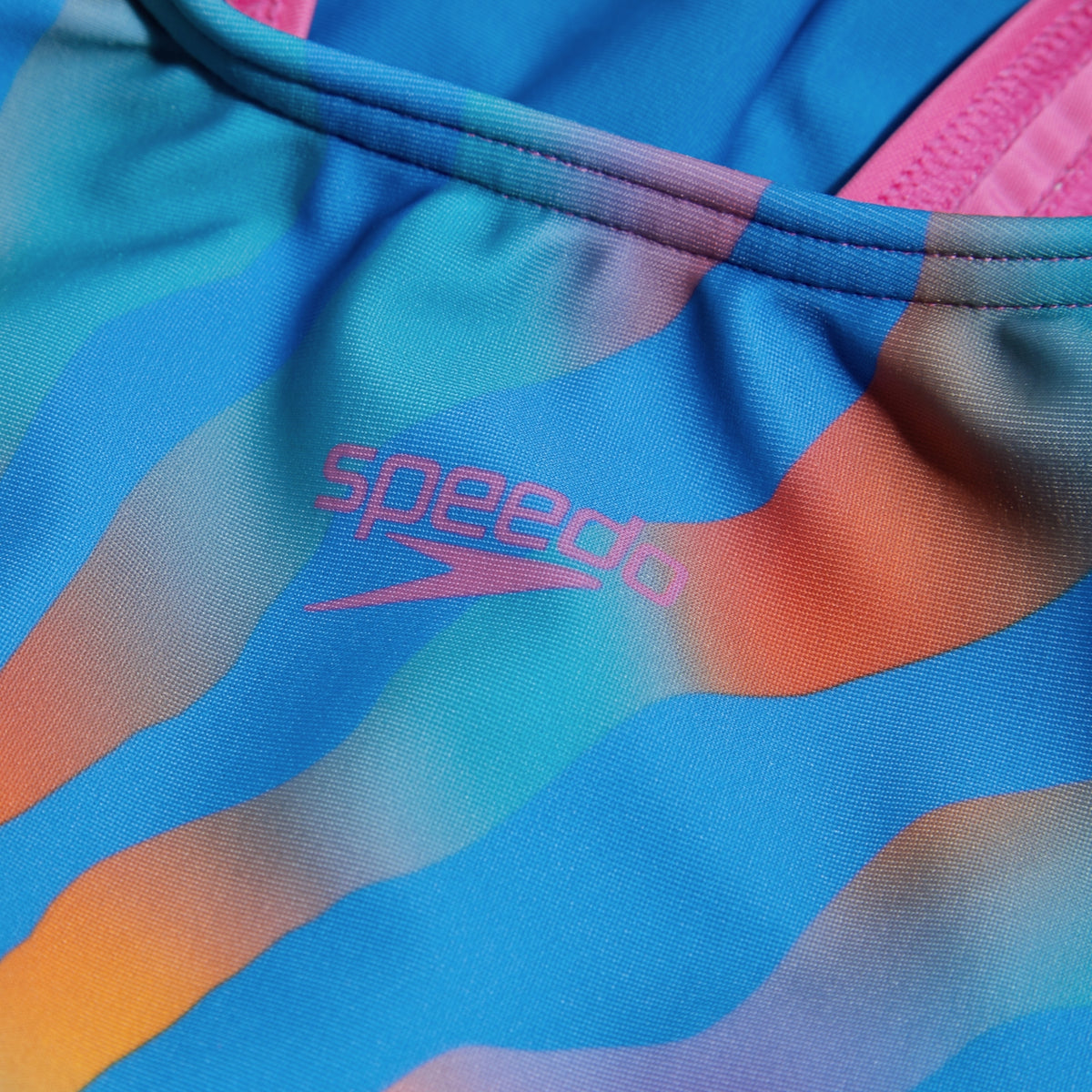Speedo Girls Printed Pulseback Costume: Blue