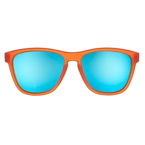 Goodr Donkey Goggles Sunglasses Blue Polarised Lenses: Orange Frame