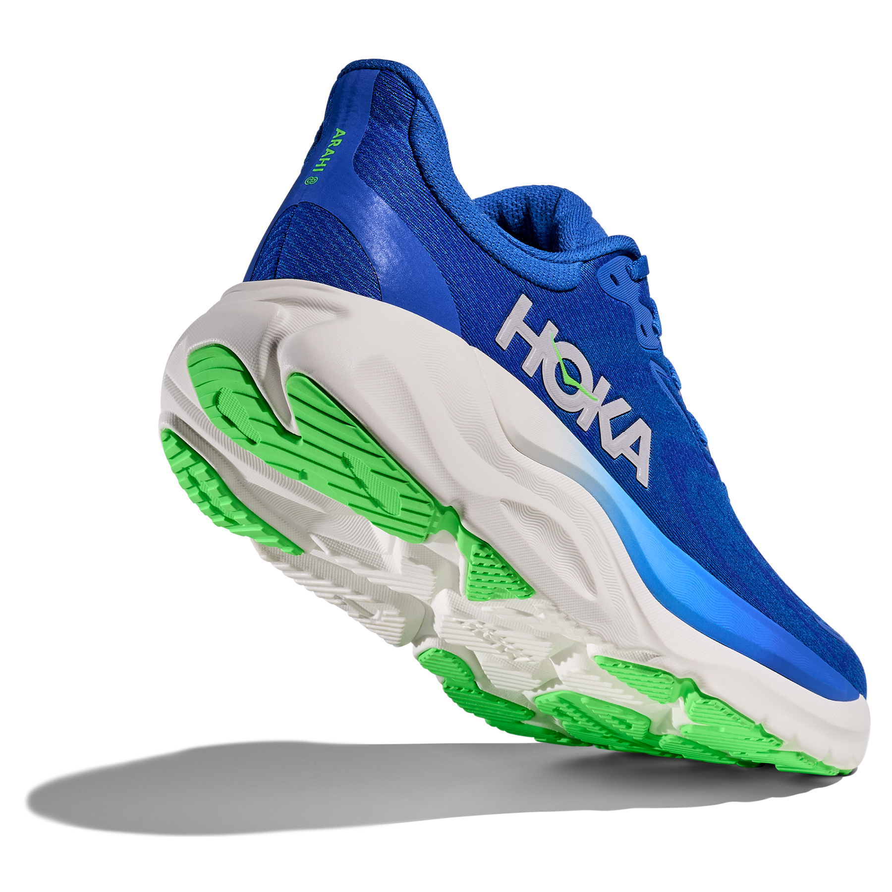 Hoka Arahi 8 Men's Running Shoes: Cobalt Blue/Neon Green