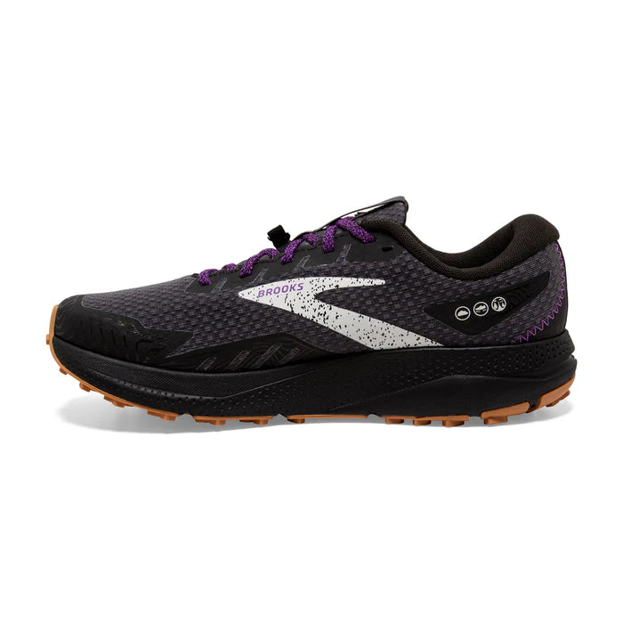 Brooks Divide 4 GTX Women's Trail Shoes: Black/Blackened Pearl/Purple
